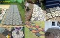 DIY Τσιμεντένια μονοπάτια - διαμορφώσεις κήπου με καλούπι