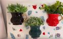 DIY Ψηφιδωτά τοίχου με φυτά από σπασμένες κούπες - Φωτογραφία 2