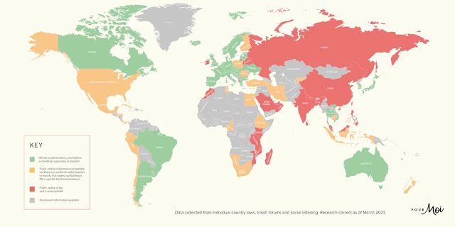 Ο παγκόσμιος χάρτης γυμνισμού -Πού επιτρέπεται η τόπλες ηλιοθεραπεία, πού συλλαμβάνονται οι γυμνιστές - Φωτογραφία 1