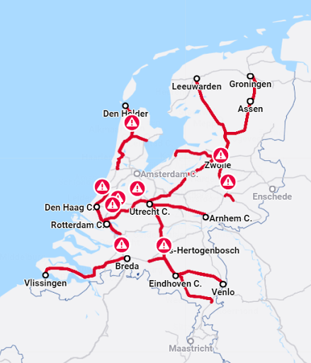 Ολλανδία:  Η κυκλοφορία των αμαξοστοιχιών διακόπηκε σε όλο το δίκτυο λόγω  δυσλειτουργίας στις επικοινωνίες. - Φωτογραφία 2
