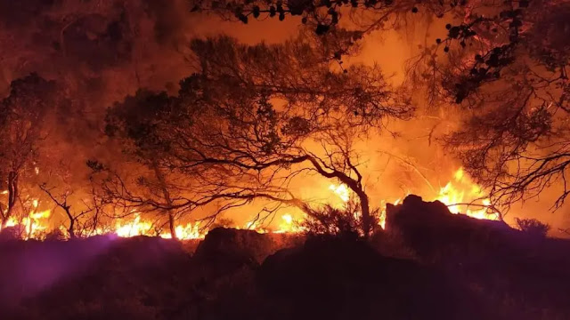 Δύσκολη νύχτα με τη φωτιά στη Ρόδο: Νέο μήνυμα ετοιμότητας από 112 για Μαριτσά και Καλυθιές - Ισχυροί άνεμοι στην περιοχή - Φωτογραφία 1