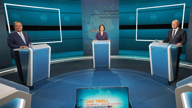 Γερμανικές εκλογές: «Ισοπαλία» στην πρώτη τηλεμαχία Λάσετ, Σολτς και Μπέρμποκ - Φωτογραφία 1