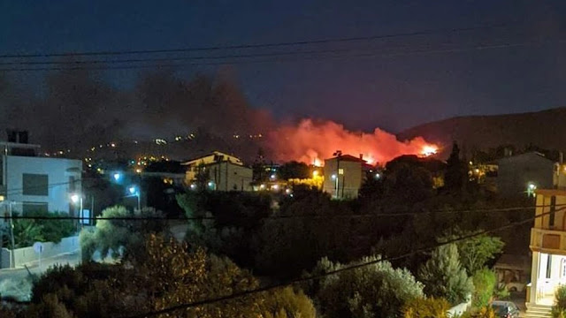 Ολονύχτια μάχη με τις φλόγες στη Νέα Μάκρη - Εντολή εκκένωσης στο Λιβίσι - Κάηκαν δύο σπίτια - Φωτογραφία 1