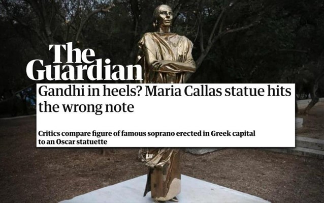Guardian για το άγαλμα της Μαρίας Κάλλας: «Ο Γκάντι σε τακούνια;» - Φωτογραφία 1