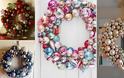 DIY Πολύ εύκολα γιορτινά στεφάνια με οικονομικές χριστουγεννιάτικες μπάλες