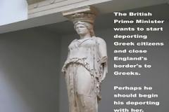 Με την κλεμμένη Καρυάτιδα αντιδρούν οι Έλληνες στις «απελάσεις» του Κάμερον