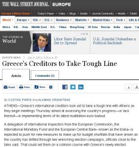 Wall Steet Journal: Η τρόικα μπορεί να “ρίξει” την ελληνική κυβέρνηση! - Φωτογραφία 1