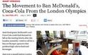 Θα αποκλειστούν τα McDonald's και η Coca-Cola από τους Ολυμπιακούς Αγώνες του Λονδίνου;