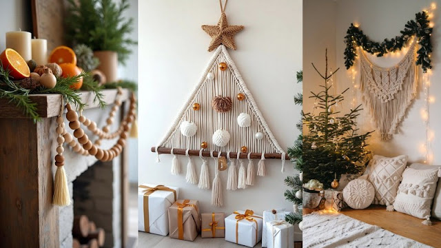 Boho Χριστούγεννα: Ιδέες με μακραμέ, ξύλο και γήινα στοιχεία - Φωτογραφία 10