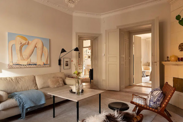 Καλαίσθητη και ζεστή διαμόρφωση σε διαμέρισμα κλασικής αρχιτεκτονικής - Φωτογραφία 7