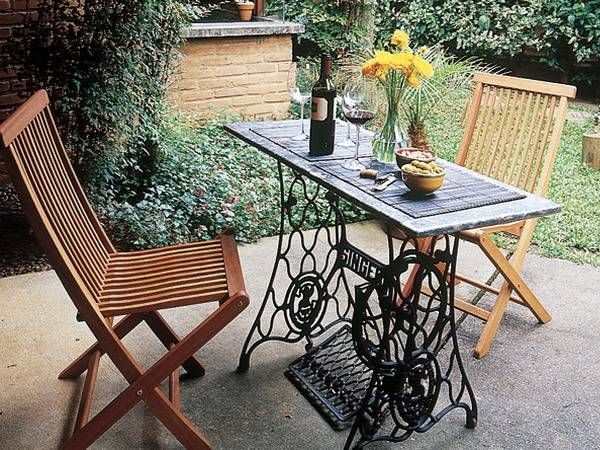 DIY Τραπέζια εξωτερικού χώρου από παλιές ραπτομηχανές - Φωτογραφία 2
