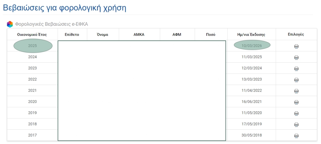 Βεβαιώσεις e-ΕΦΚΑ για φορολογική χρήση 2025 - Φωτογραφία 2