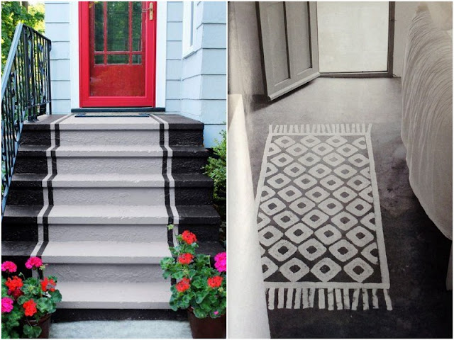 Ζωγραφισμένα χαλιά σε τσιμεντένια δάπεδα: επιλογές διακόσμησης - Φωτογραφία 2