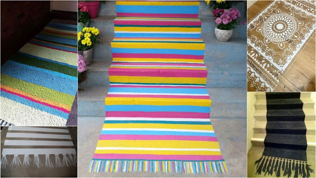 Ζωγραφισμένα χαλιά σε τσιμεντένια δάπεδα: επιλογές διακόσμησης - Φωτογραφία 8