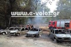 Τρελός πυρομανής καίει 15 αυτοκίνητα στο Πήλιο.