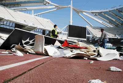 Εικόνες από το ΟΑΚΑ σήμερα το πρωί - Ολική καταστροφή - Φωτογραφία 20