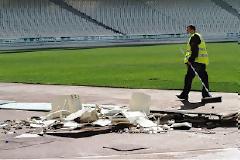 Εικόνες από το ΟΑΚΑ σήμερα το πρωί - Ολική καταστροφή