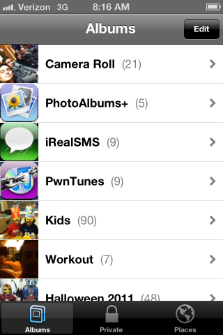 PhotoAlbums+ for iPhone/iPod: Cydia tweak - Φωτογραφία 3