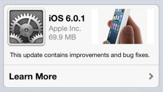 Κυκλοφόρησε το iOS 6.0.1 με βελτιώσεις σε bugs - Φωτογραφία 1