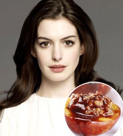 Η Anne Hathaway μας προτείνει το αγαπημένο της γλυκό με γεμιστά ροδάκινα - Φωτογραφία 1