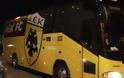 Πέταξαν μολότοφ σε λεωφορεία της ΑΕΚ στην Εγνατία οδό, στο ύψος της Κουλούρας
