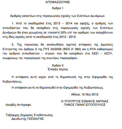 Μείον 30% οι εισακτέοι στις στρατιωτικές σχολές. Δημοσιεύθηκε η απόφαση - Φωτογραφία 4