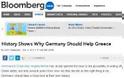Το Bloomberg την «πέφτει» στη Γερμανία και τις θυμίσει τη διαγραφή χρέους του 1953...!!!