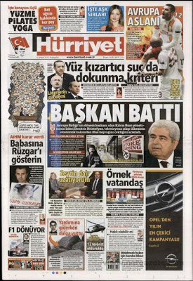 Ο τίτλος της χθεσινής Hürriyet:«Ο πρόεδρος χρεοκόπησε»! - Φωτογραφία 1