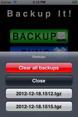 BackupIt: Cydia tweak - Φωτογραφία 2