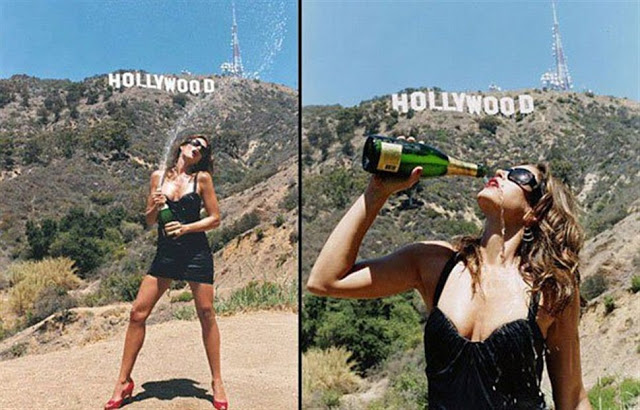 Η Cindy Crawford λούζεται με σαμπάνια… με φόντο το Hollywood - Φωτογραφία 2