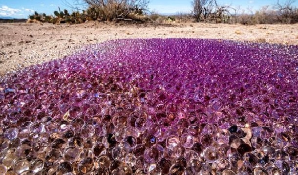 Μυστηριώδεις μοβ σφαίρες βρέθηκαν στην έρημο της Αριζόνα - Βίντεο - Φωτογραφία 1