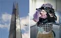 Η γυναίκα σιδερώνει ρούχα που φτάνουν σε ύψος τα 1.248 μέτρα