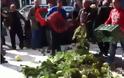 Πάτρα: Εικόνες εξαθλίωσης - Μάζεψαν τα λαχανικά που πέταξαν στο δρόμο οι αγρότες