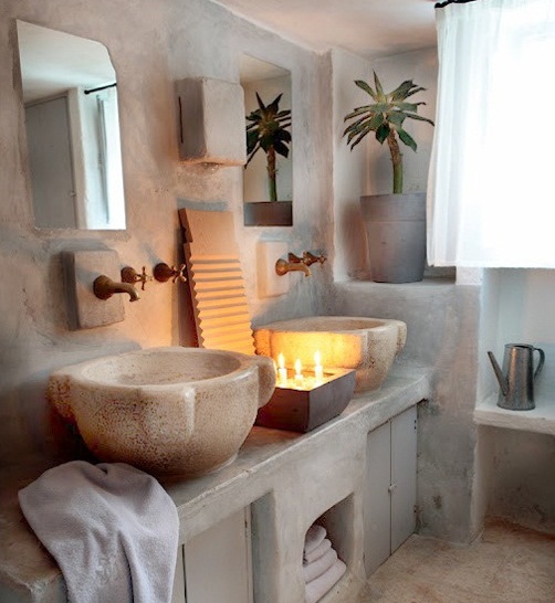 34 Υπέροχες ιδέες σχεδιασμού μπάνιου από φυσική πέτρα για το σπίτι σας - Φωτογραφία 11
