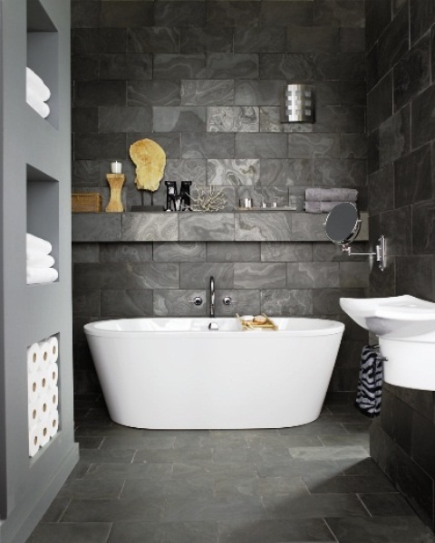 34 Υπέροχες ιδέες σχεδιασμού μπάνιου από φυσική πέτρα για το σπίτι σας - Φωτογραφία 26
