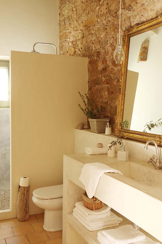 34 Υπέροχες ιδέες σχεδιασμού μπάνιου από φυσική πέτρα για το σπίτι σας - Φωτογραφία 28