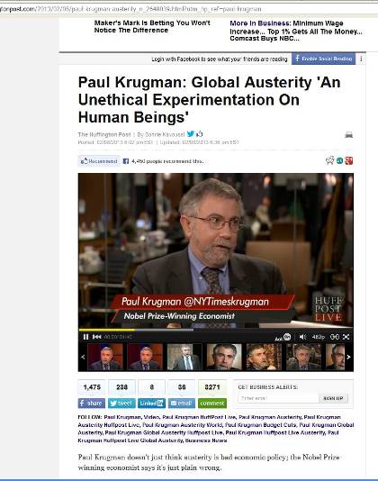 Κρούγκμαν: Ανήθικο πείραμα η λιτότητα στην Ελλάδα...!!! - Φωτογραφία 2
