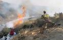 Άγρια μάχη με τη φωτιά δίνουν οι πυροσβέστες στο Μάραθος