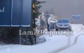 Χιονίζει στο δρόμο Λαμίας - Καρπενησίου - Φωτογραφία 1