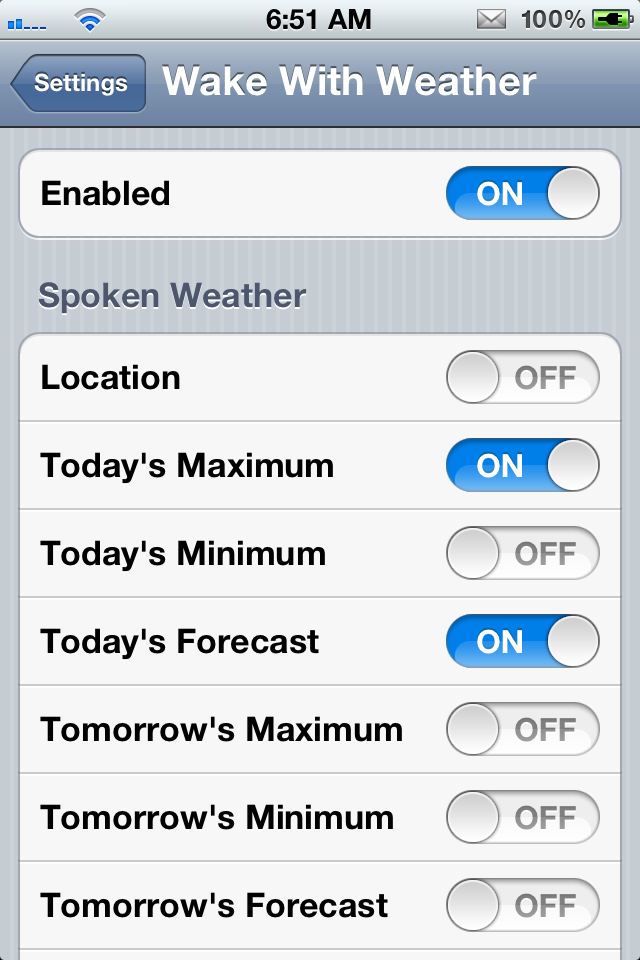 Wake With Weather:Cydia addons...Ξυπνήστε όμορφα με την Siri - Φωτογραφία 2