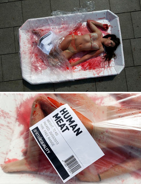 Ανθρώπινο κρέας στα Super Market [To φωτορεπορτάζ αφορά κίνηση ακτιβιστών - Οι φωτογραφίες σοκάρουν] - Φωτογραφία 8