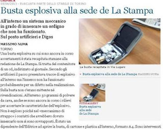 Παγιδευμένη θήκη για CD στην εφημερίδα La Stampa - Φωτογραφία 2