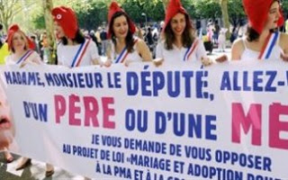Μεγάλη διαδήλωση στο Παρίσι κατά του γάμου των ομοφυλόφιλων - Φωτογραφία 1