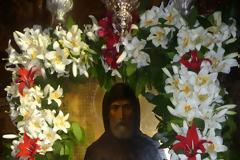 3154 - Πανήγυρη ιεράς Καλύβης Aγ. Ἀκακίου της Σκήτης Καυσοκαλυβίων. Κυριακή των Μυροφόρων 2013. Μνήμη του οσίου Ακακίου του Καυσοκαλυβίτου.