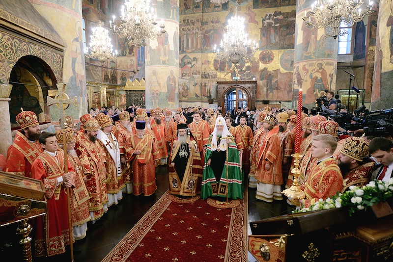 Συλλείτουργο από τον Πατριάρχη Ιεροσολύμων και τον Πατριάρχη Μόσχας, στον Καθεδρικό Ναό της Κοιμήσεως της Θεοτόκου στο Κρεμλίνο, ΒΙΝΤΕΟ + ΦΩΤΟ...!!! - Φωτογραφία 4
