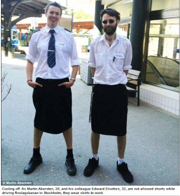 Οδηγοί τρένων στη Σουηδία φοράνε φούστες, επειδή τους απαγόρευσαν τις βερμούδες! - Φωτογραφία 3