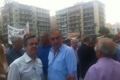 O Νίκος Νικολόπουλος στην συγκέντρωση διαμαρτυρίας εργαζομένων ΕΡΤ - ΕΡΑ Πάτρας‏