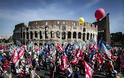 Ογκώδης διαδήλωση κατά της λιτότητας στη Ρώμη