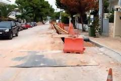 Αυτοκίνητο έπεσε μέσα σε υπό κατασκευή αγωγό αερίου στην Πολίχνη Θεσσαλονίκης