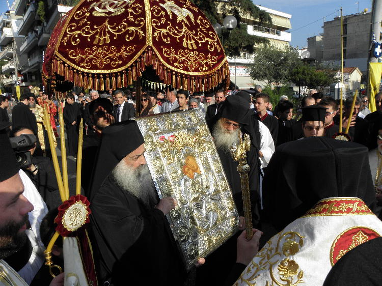 3322 - Η Δράμα υποδέχθηκε την Ιερά Εικόνα της Θεοτόκου Άξιον Εστιν (αποκλειστικές φωτογραφίες - video) - Φωτογραφία 1